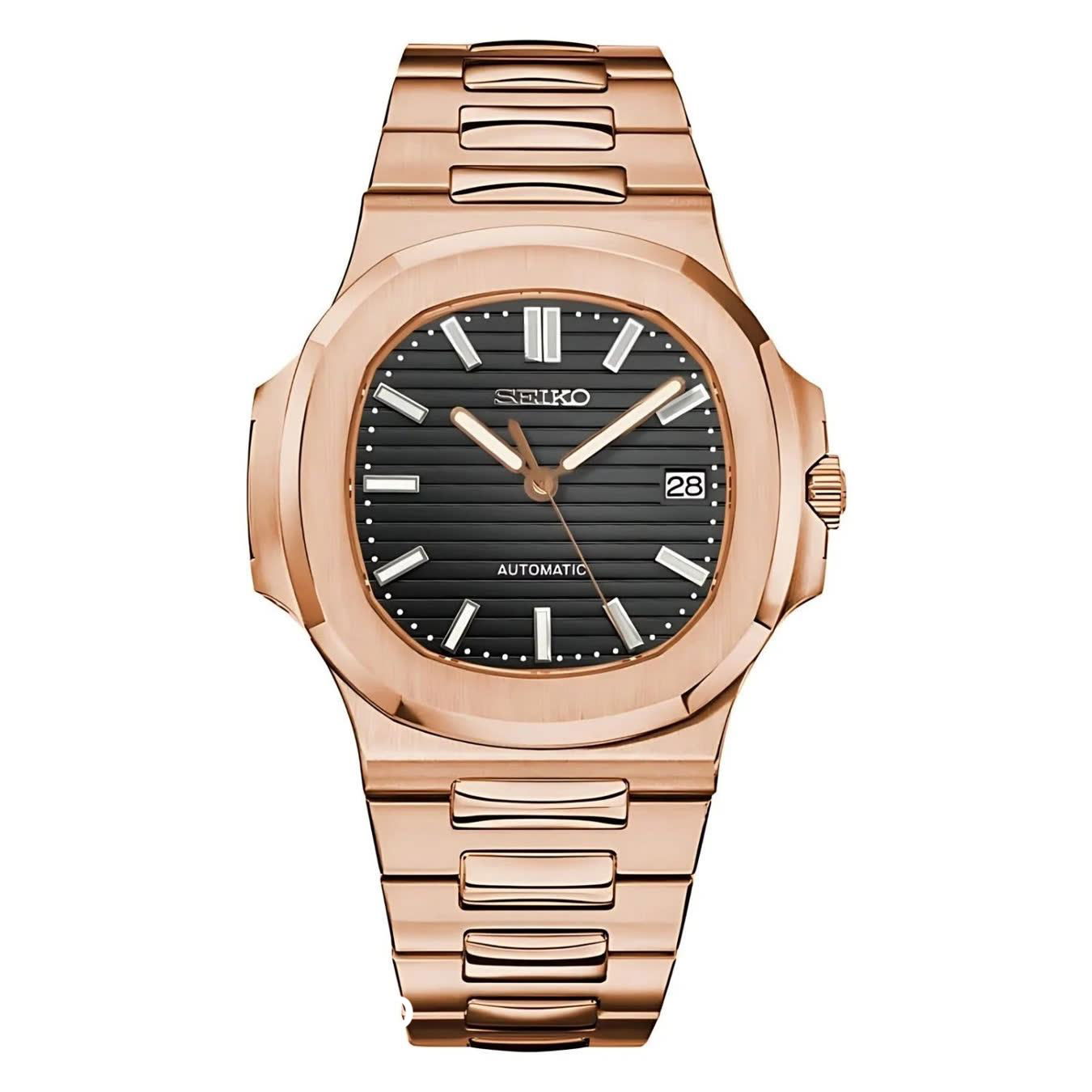 Seiko Rose Gold Black Nautilus MOD